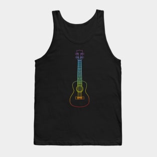 Ukulele Colorful Outline Tank Top